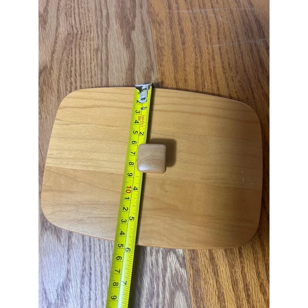 Longaberger WoodCrafts Small Rectangular Wooden Basket Lid w Knob Maple Wood